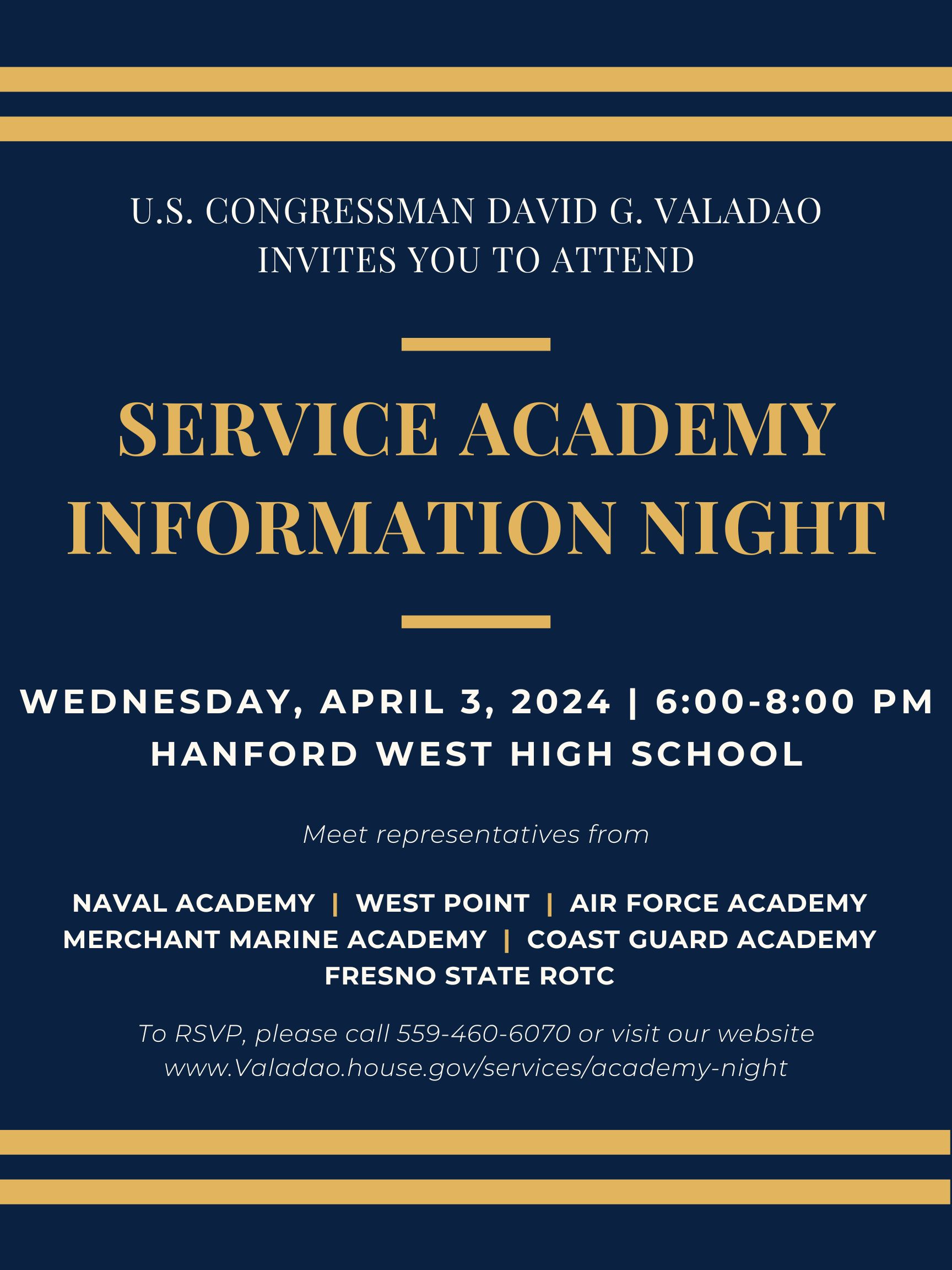 Service Academy Information Night - April 3rd, 2024