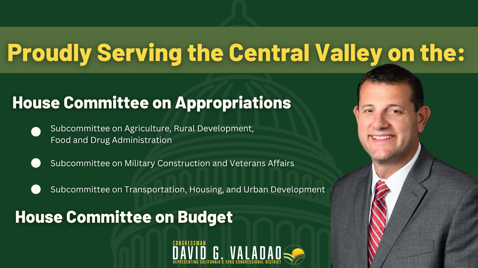 Rep. Valadao receives committee assignments for the 118th Congress