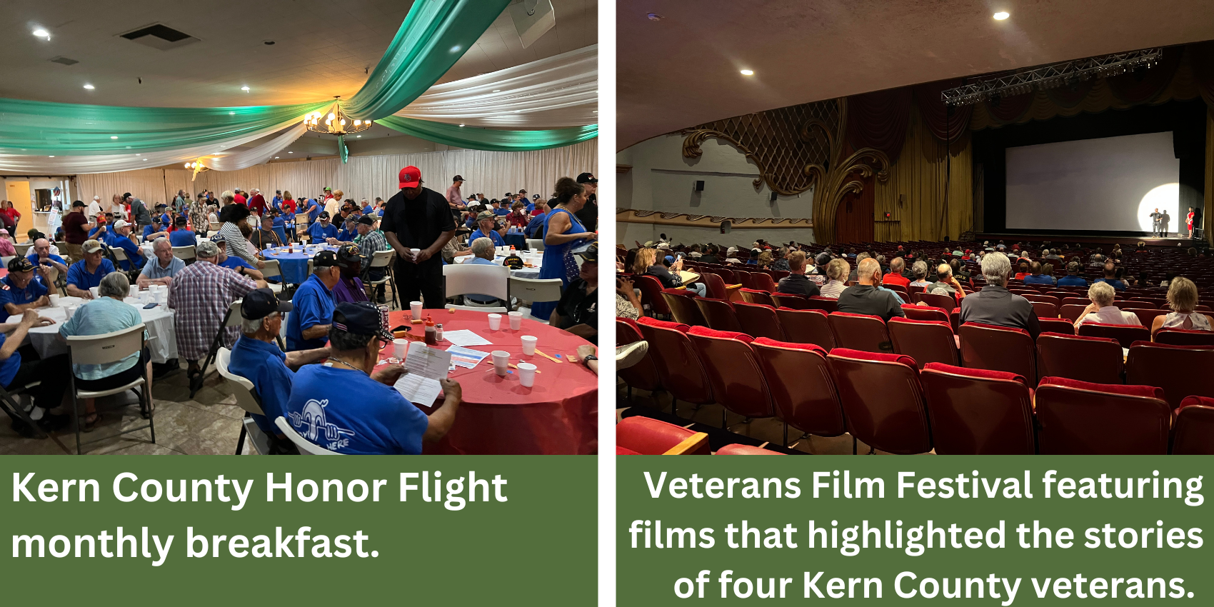 Pictures from Kern County Honor Flight Monthly Breakfast and the Veterans Film Festival