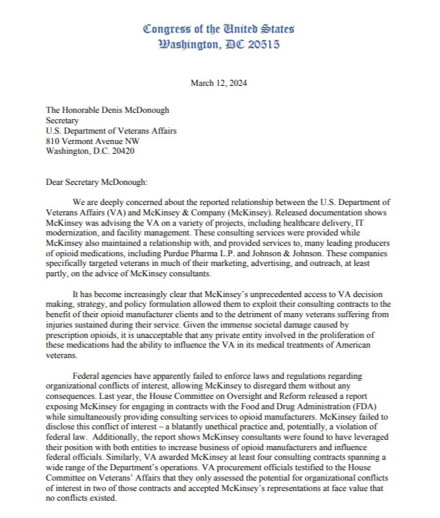 Rep. Valadao leads letter to VA on McKinsey conflict of interest