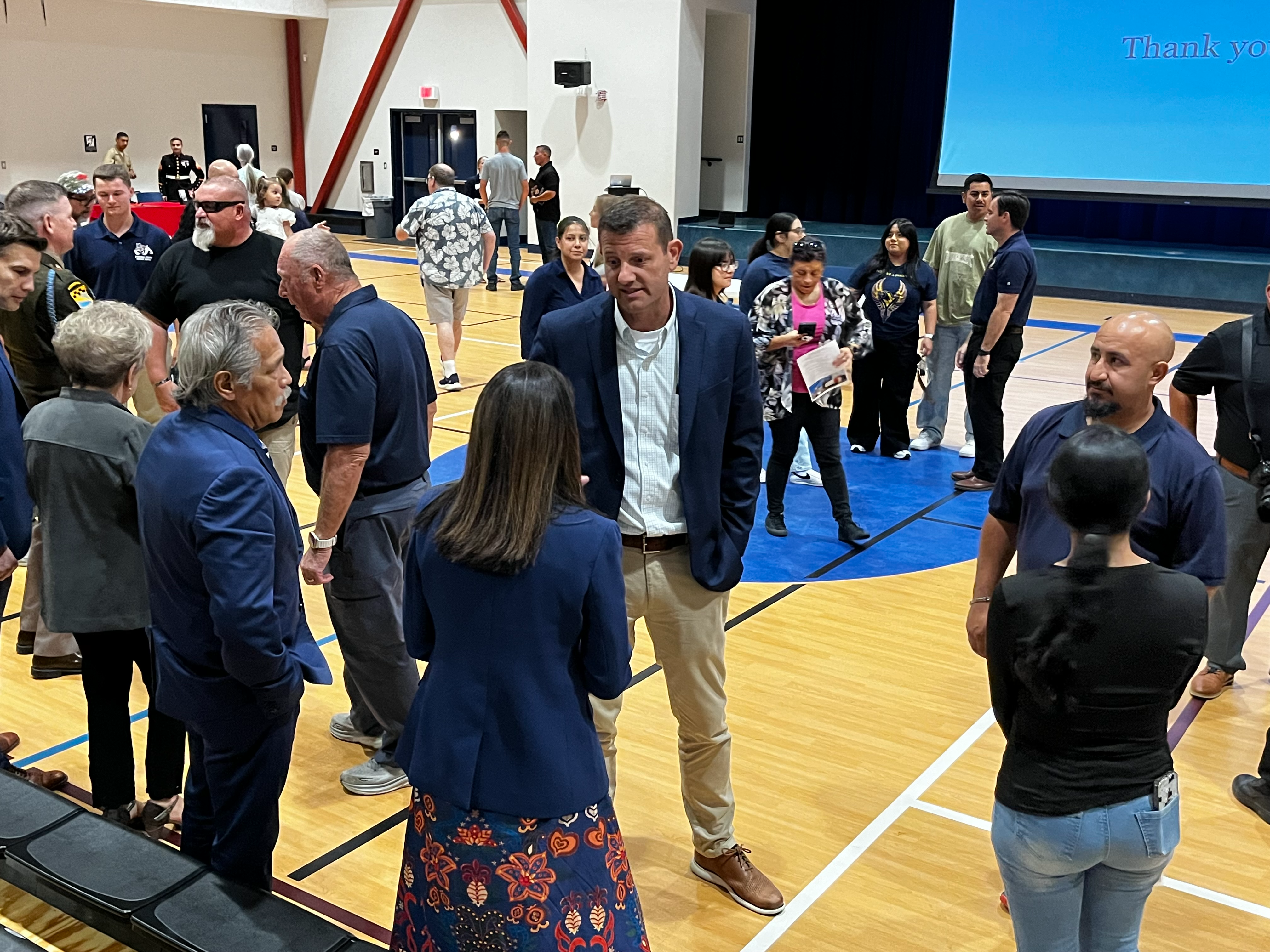 Rep. Valadao speaking with constituents at Service Academy Night