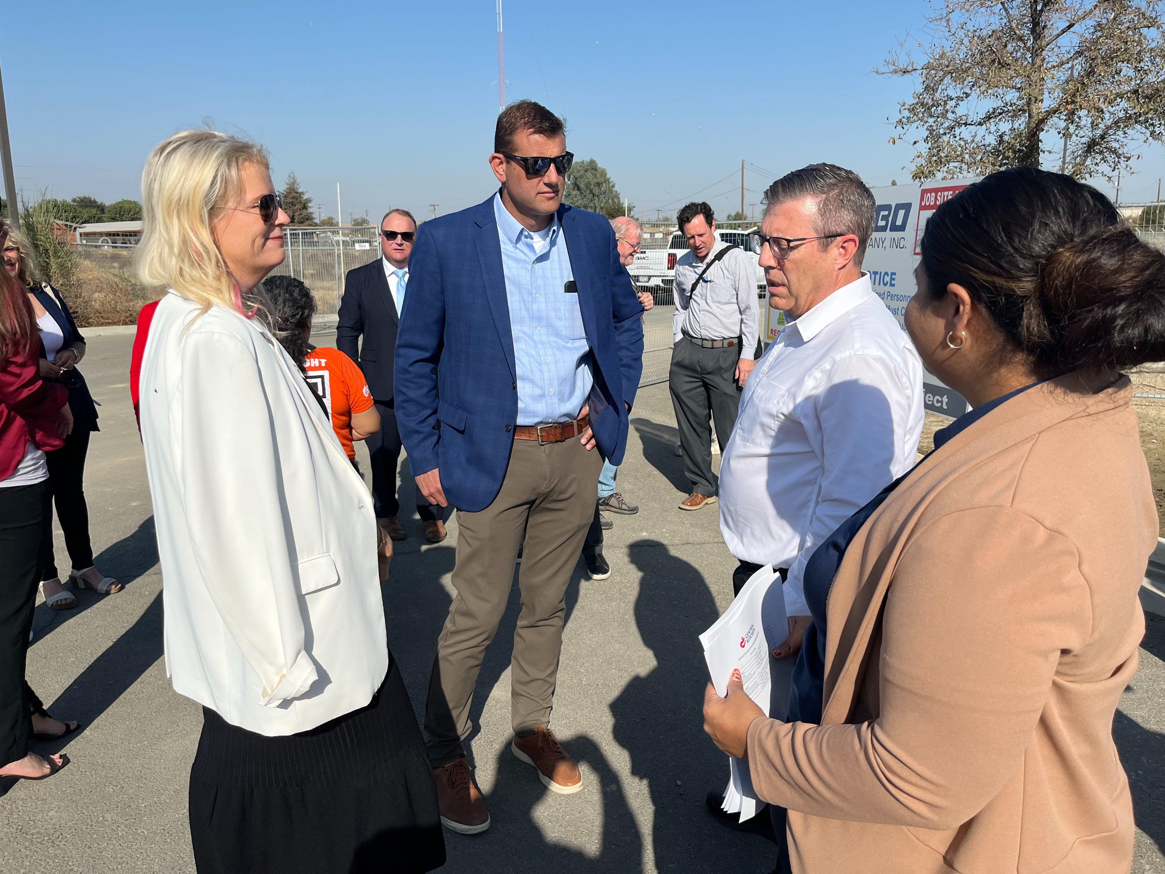 Rep. Valadao speaking with community members at CAPK Groundbreaking