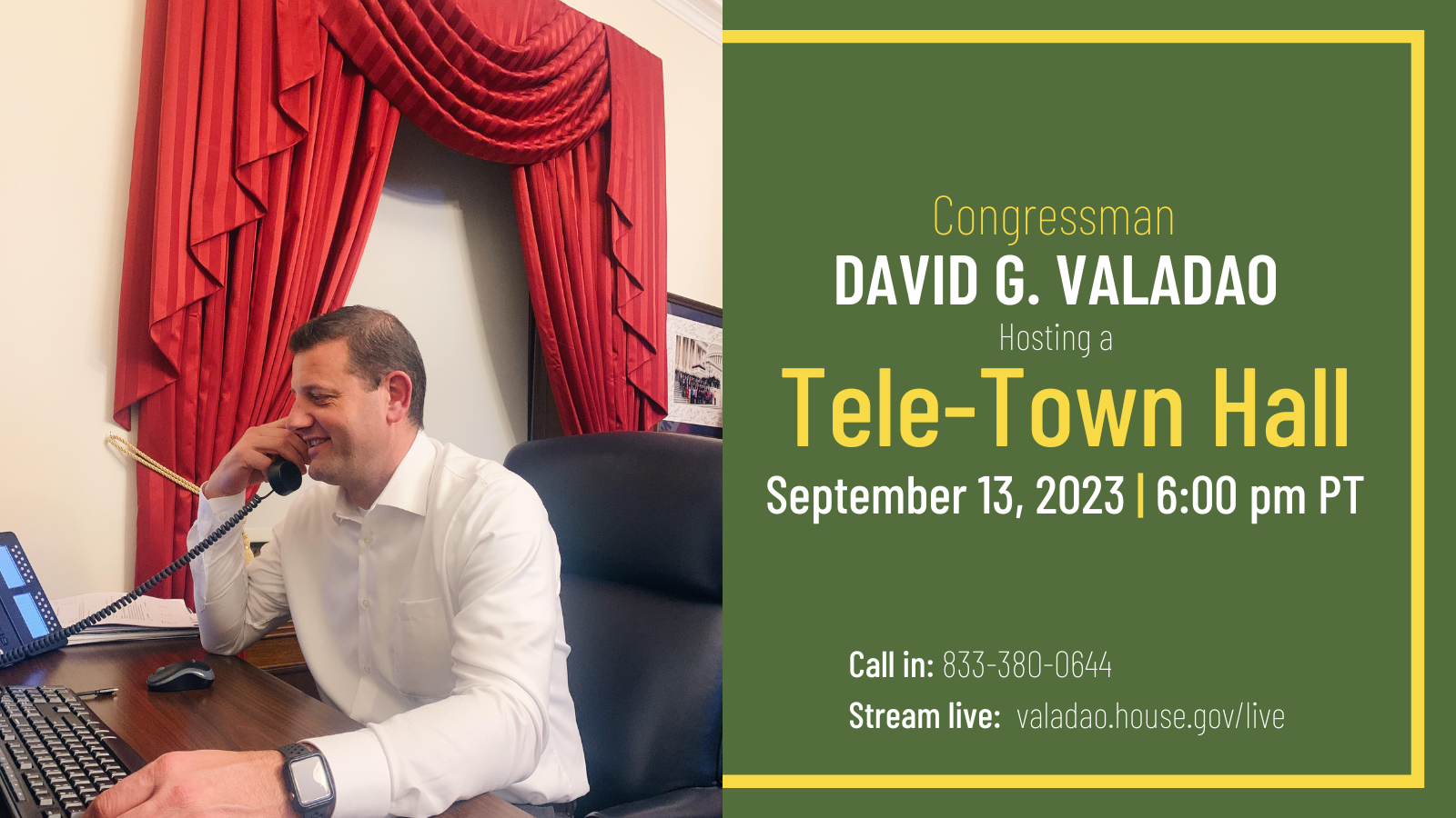 Congressman Valadao Hosting a Tele-Town Hall