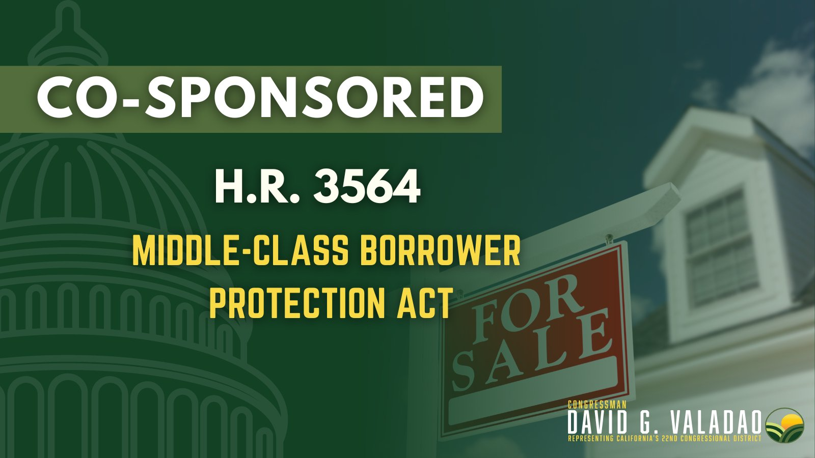 Rep. Valadao co-sponsors the Middle-Class Borrower Protection Act