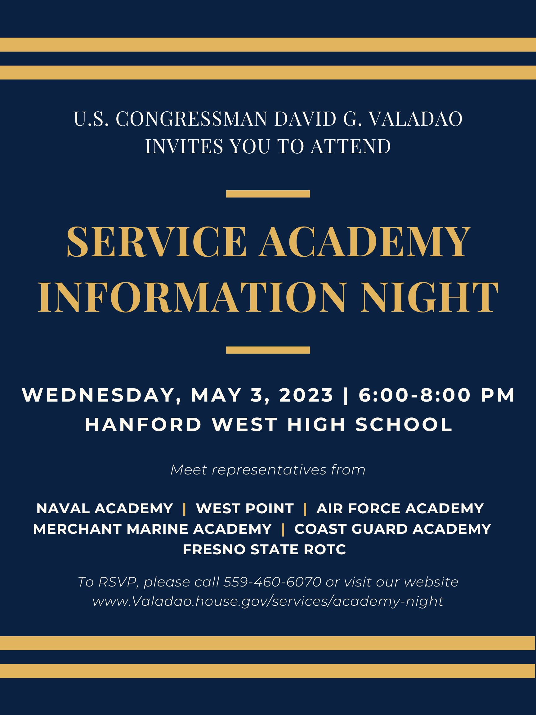 Service Academy Information Night May 3rd