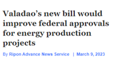 Valadao's new bill would improve federal approvals for energy production projects