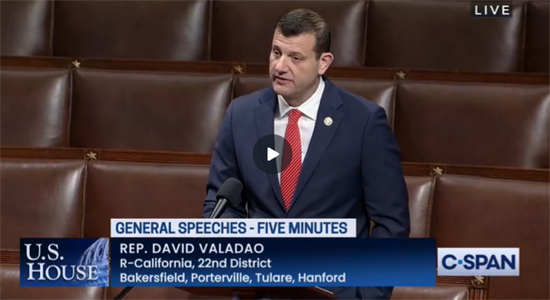 Rep. Valadao speaks about upcoming storms and water storage on House floor