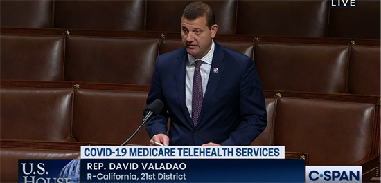Rep. David Valadao speaks on the House floor about Telehealth